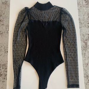 Black sheer bodysuit